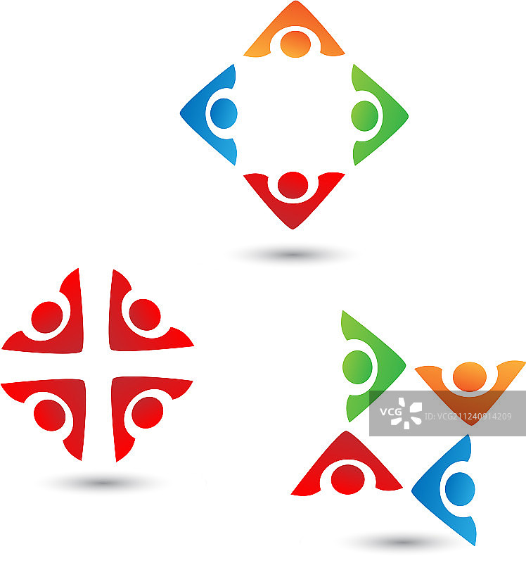 团队合作人物图标集图片素材