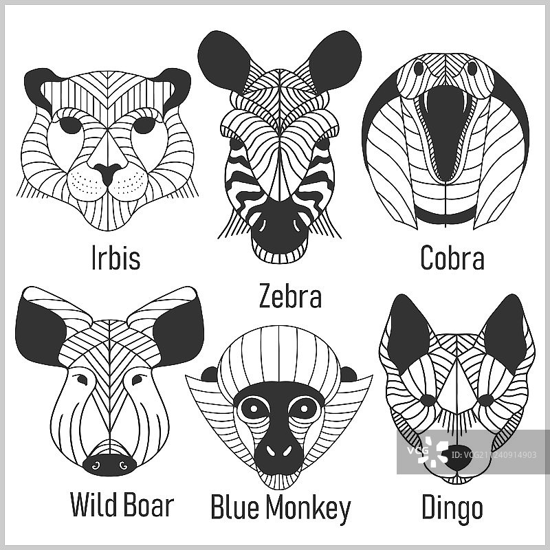 多边形动物头像多边形标志图片素材