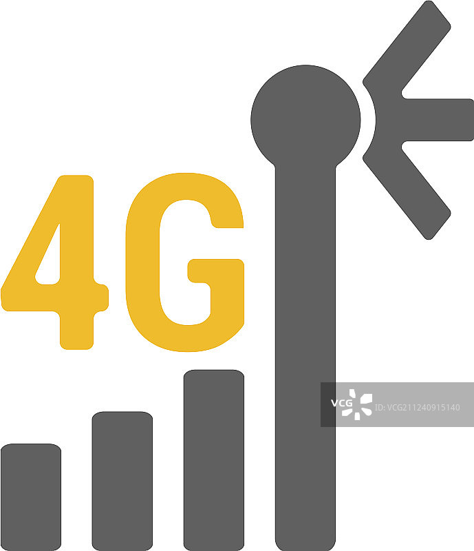 扁平风4G GSM信号强度指示器图片素材