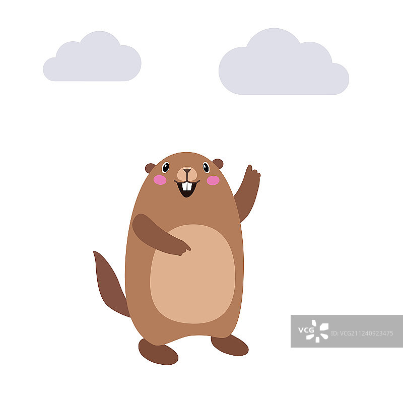 土拨鼠，有云无影图片素材