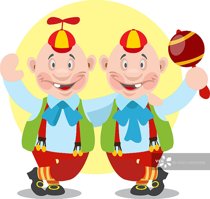 童话故事中的 Tweedledee 和 Tweedledum图片素材