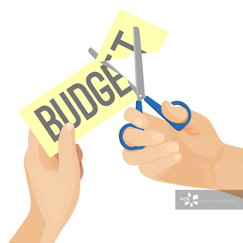 手与预算削减图片素材
