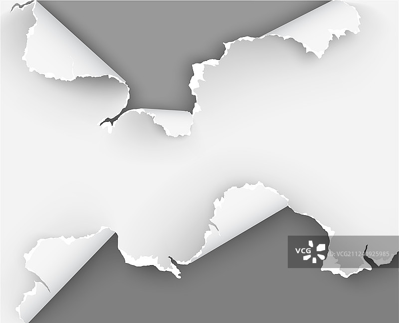 白色背景上的撕裂孔洞图片素材