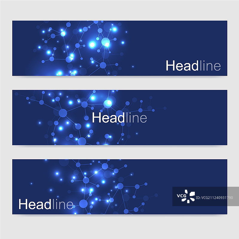 科学的一套现代旗帜DNA图片素材