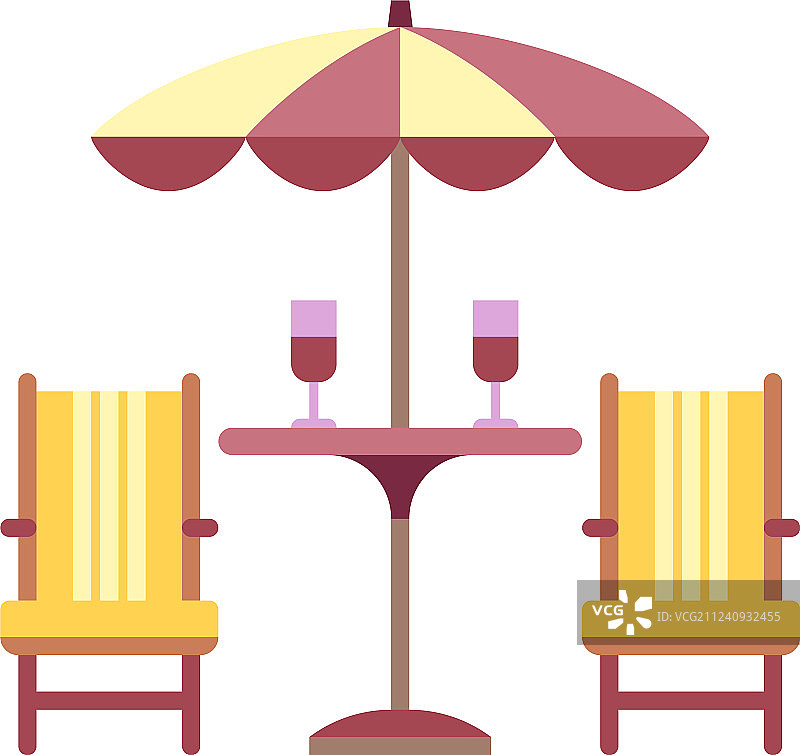 庭院桌子扁平图标图片素材