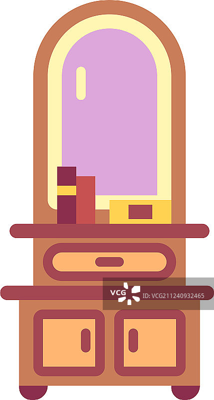 扁平风格的梳妆台图标图片素材