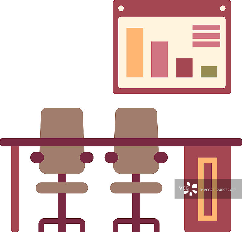 会议桌扁平风格图标图片素材