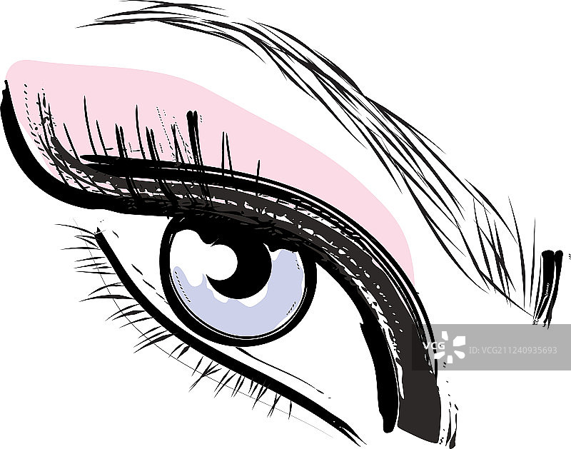 粉紫色蓝色闭眼女性图片素材