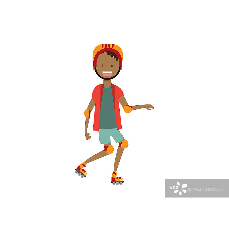 戴着护膝和护肘的非洲男孩图片素材