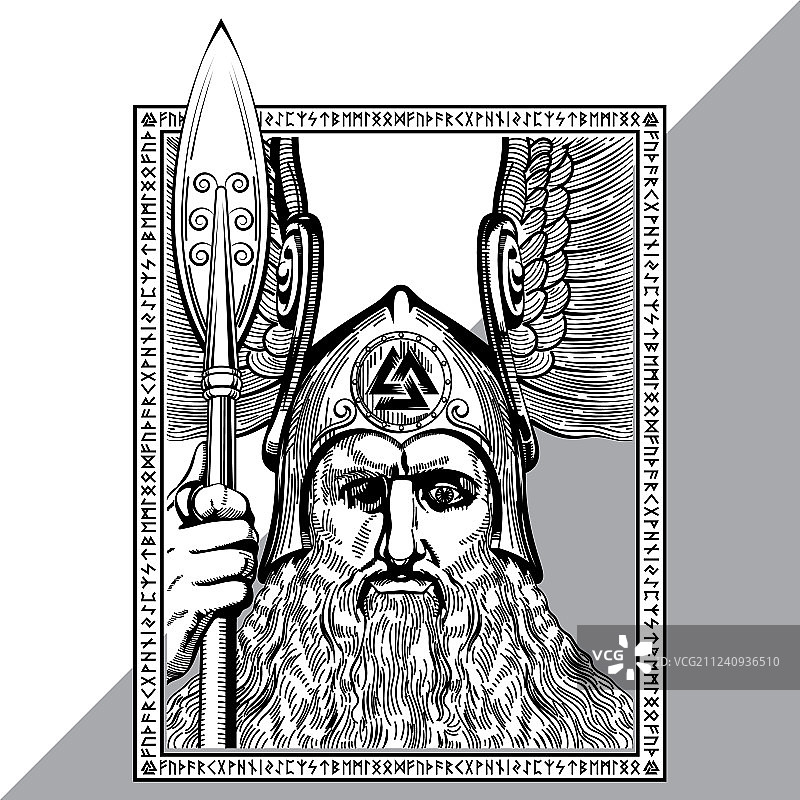 古代斯堪的纳维亚神祇奥丁之枪图片素材