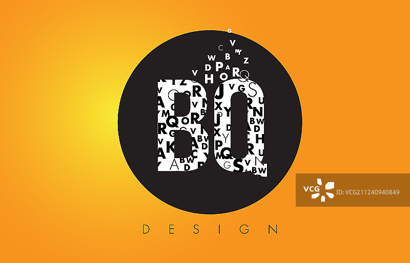 BQ字母组合标志，黑色图片素材