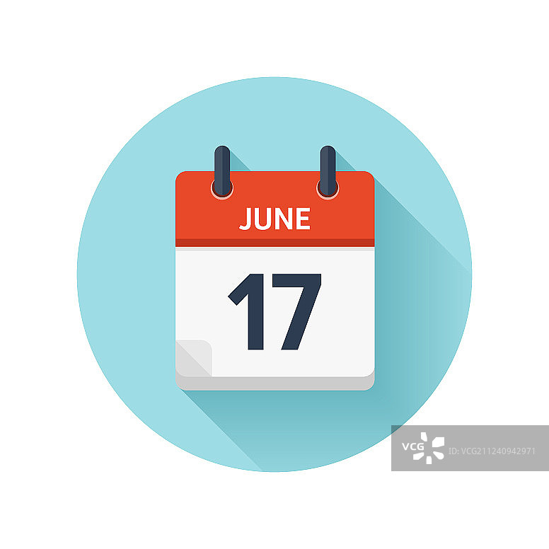 6月17日扁平每日日历图标图片素材