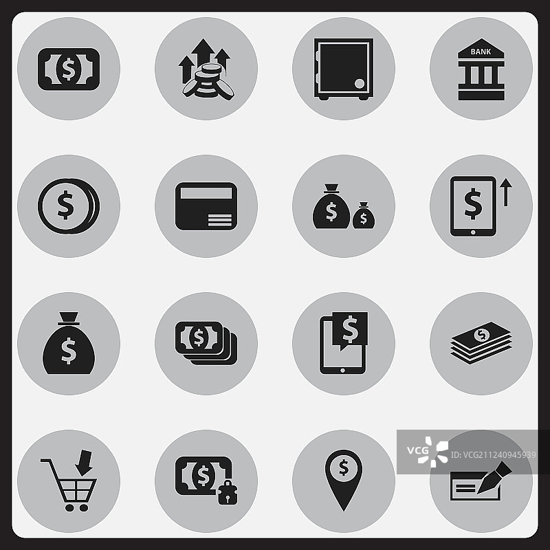 16个可编辑的投资图标图片素材