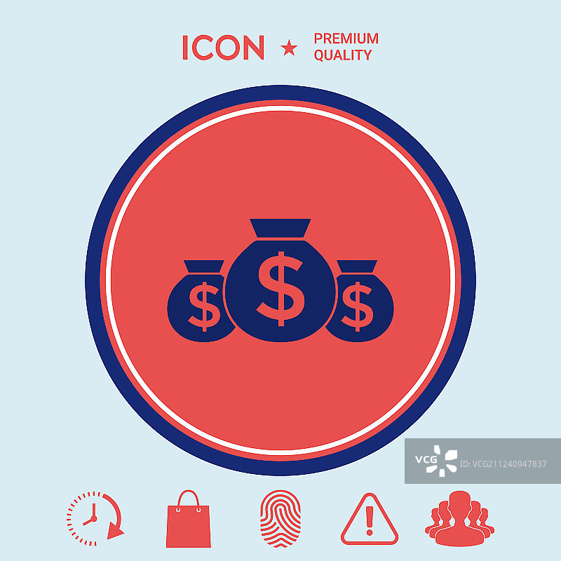 带有美元符号的钱袋图标图片素材