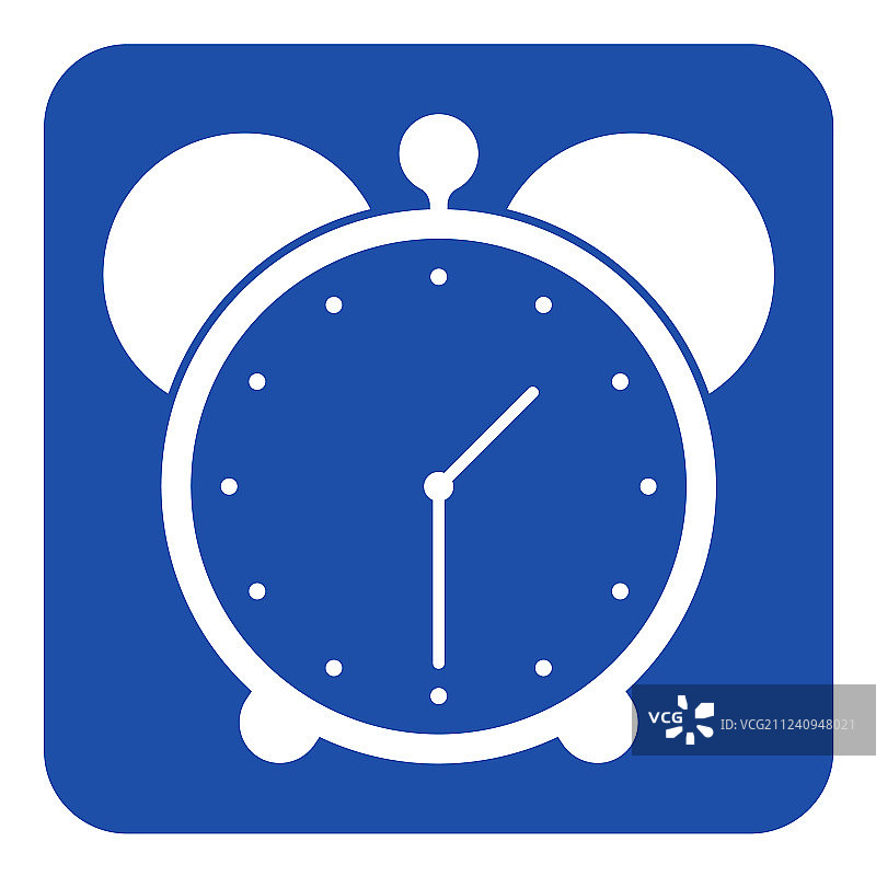 蓝白色信息标志 - 闹钟图标图片素材