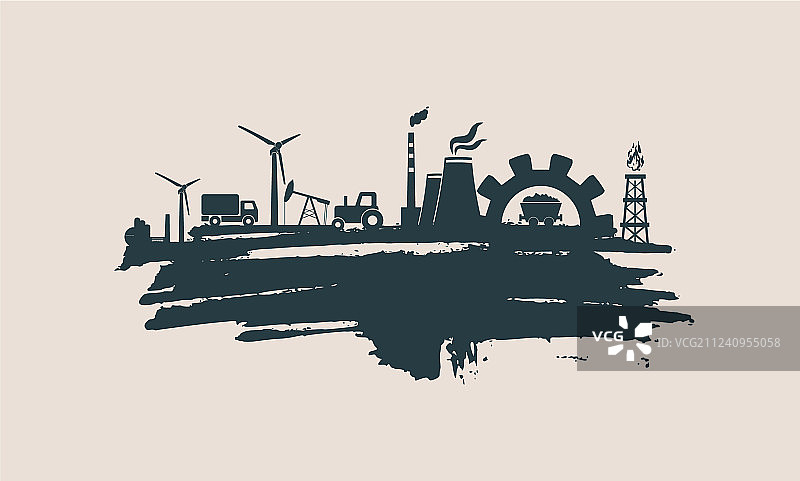 能源电力笔刷描边图标集图片素材