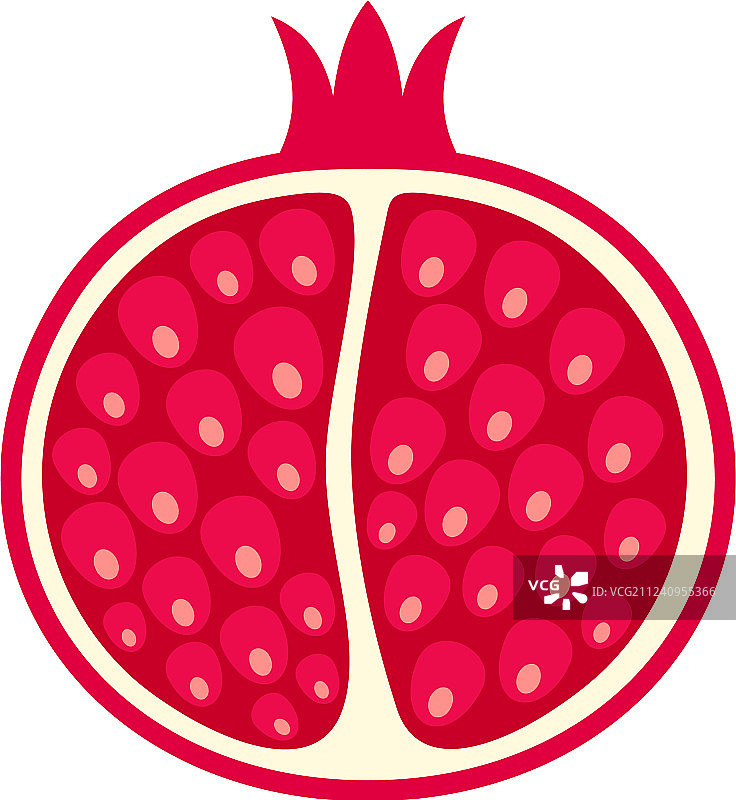 石榴切半扁平风格图标图片素材