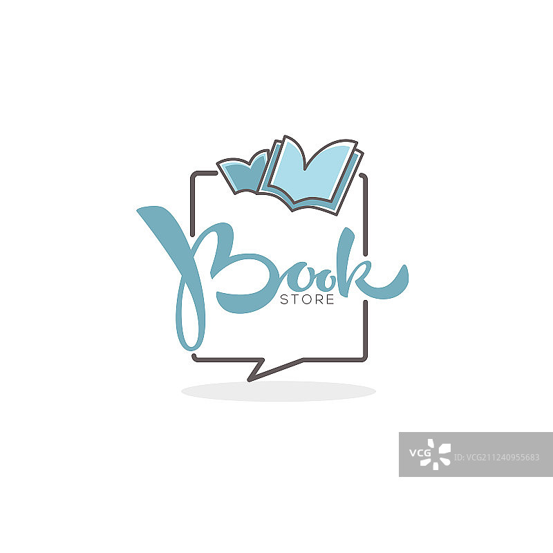 书店或商店线性艺术标志模板图片素材