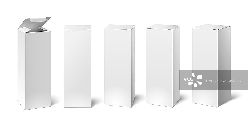 化妆品高白色纸板盒样机套装图片素材