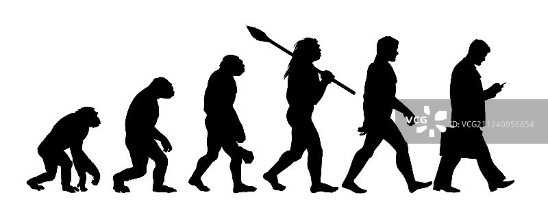 人类进化论轮廓图片素材