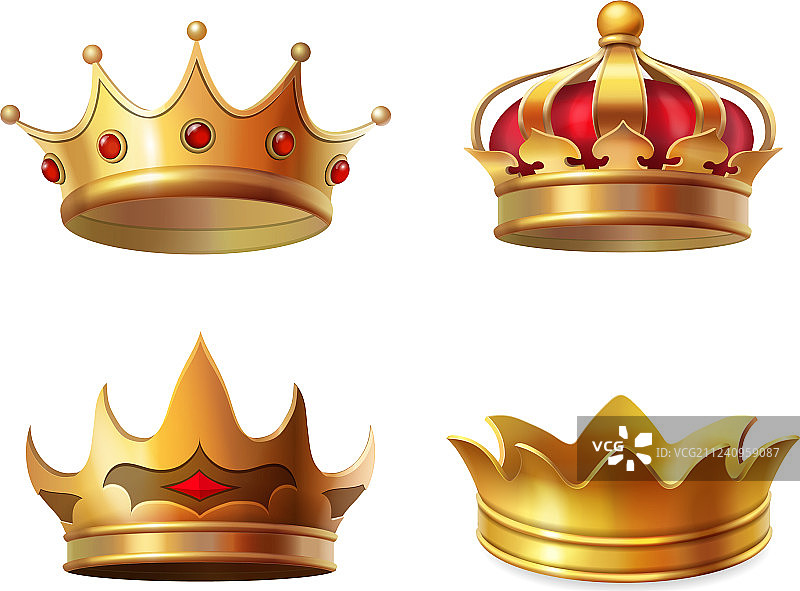 逼真皇冠图标合集图片素材