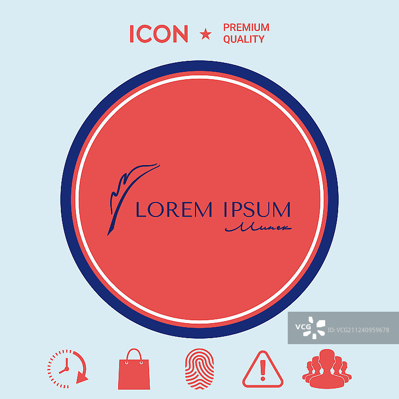 带钢笔的优雅标志图片素材