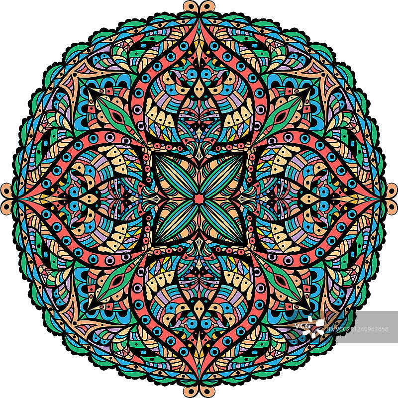彩色曼陀罗东方装饰花图片素材