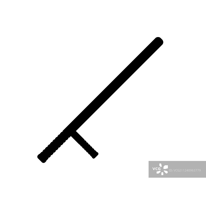 白色背景上的黑色指挥棒剪影图片素材