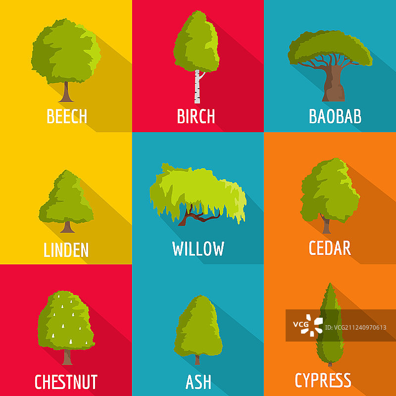 原木图标扁平风格合集图片素材