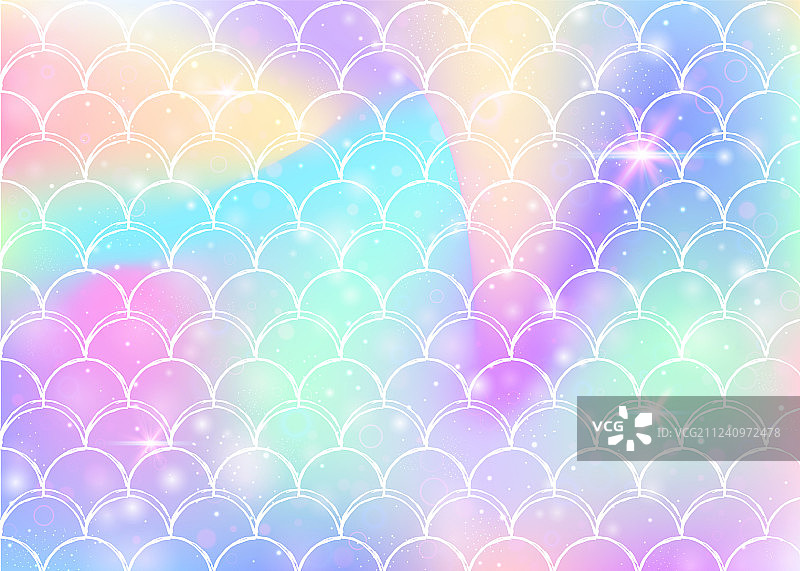 可爱美人鱼公主彩虹背景图片素材