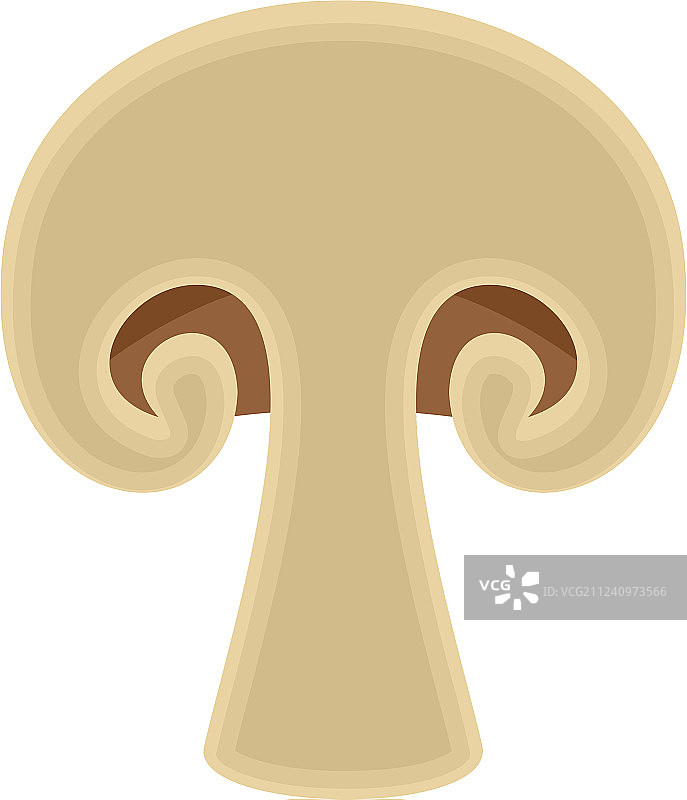 蘑菇切半图标扁平风格图片素材