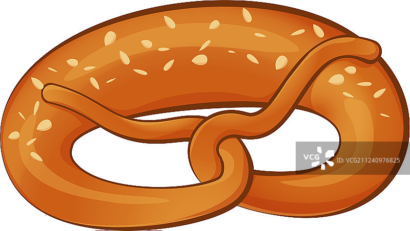 巴伐利亚椒盐卷饼卡通风格图标图片素材