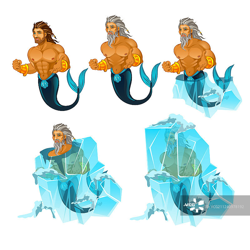 水手美人鱼的冰冻和解冻阶段图片素材