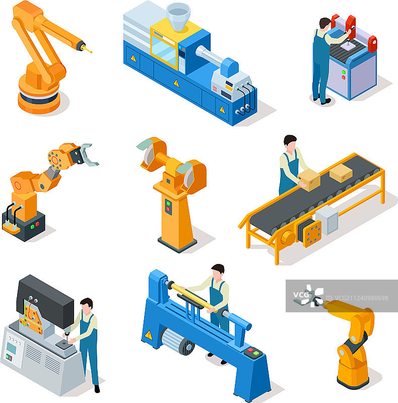 工业机器人等距机械组装图片素材