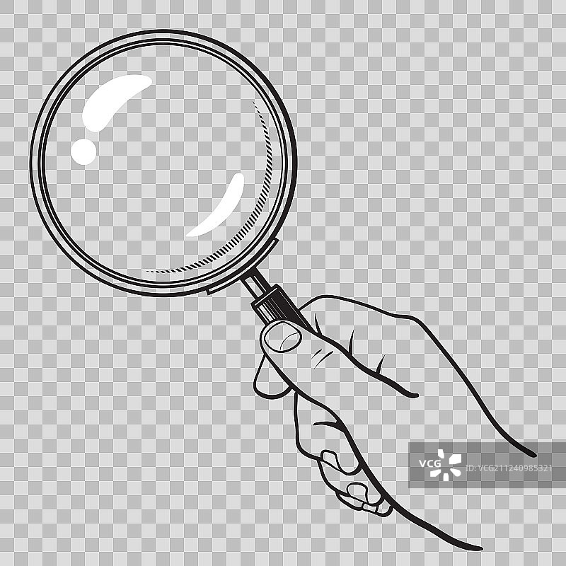 手持放大镜（透明背景）图片素材