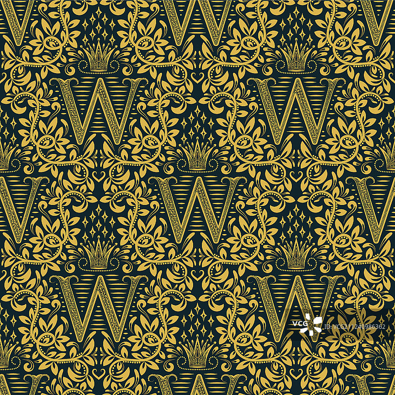 大马士革无缝重复图案背景图片素材