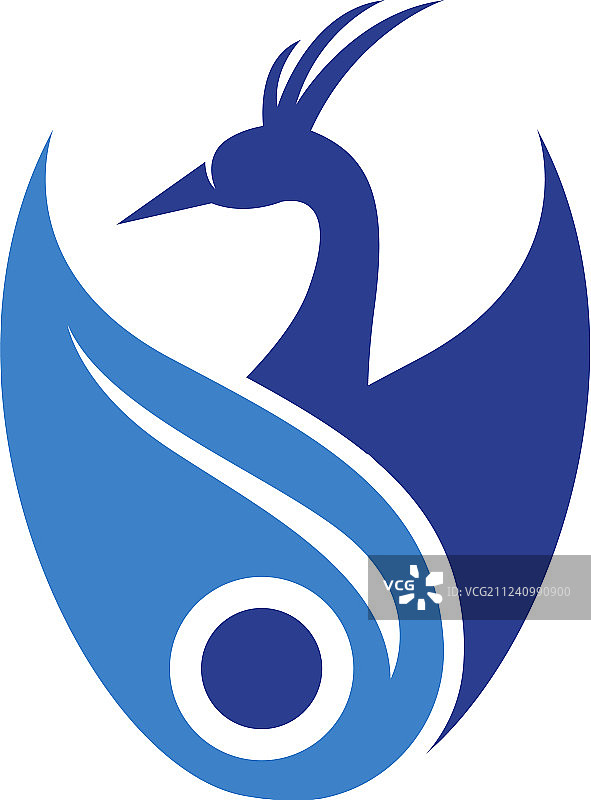 孔雀头部Logo和图标模版图片素材