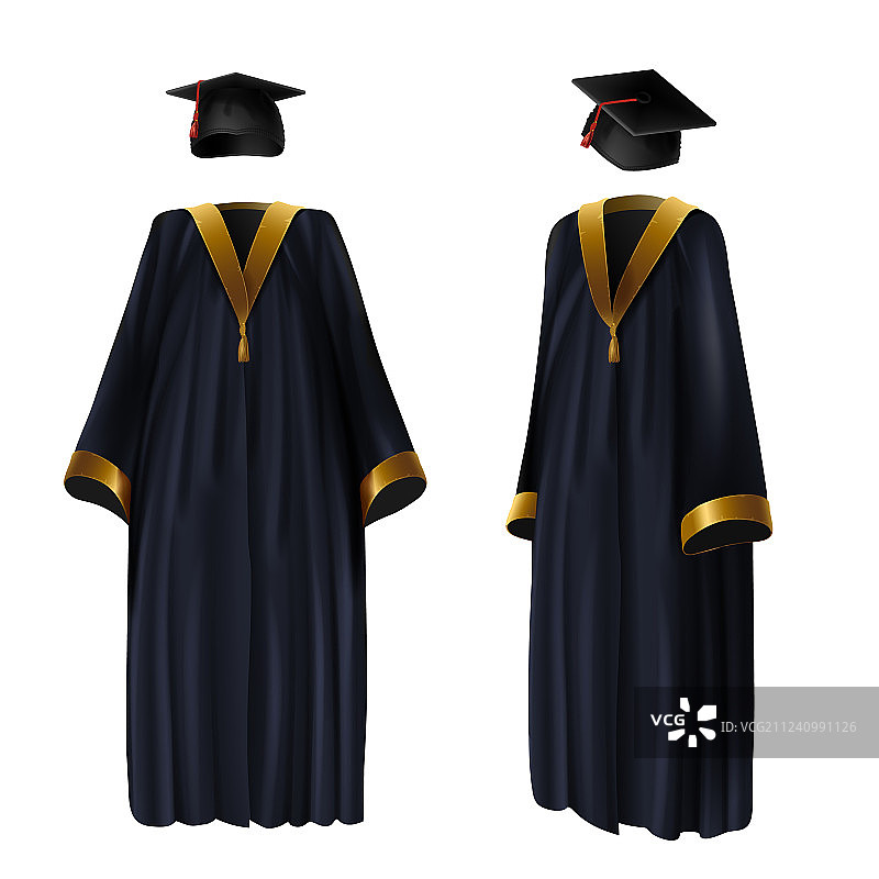 毕业服装礼服和帽子图片素材