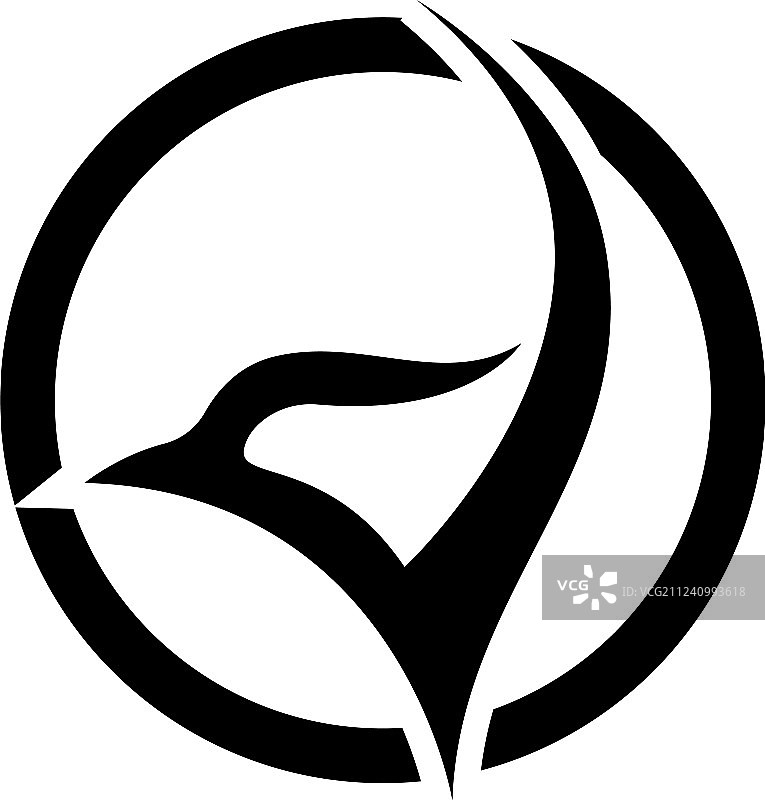 抽象翅膀小鸟标志App图标模板图片素材