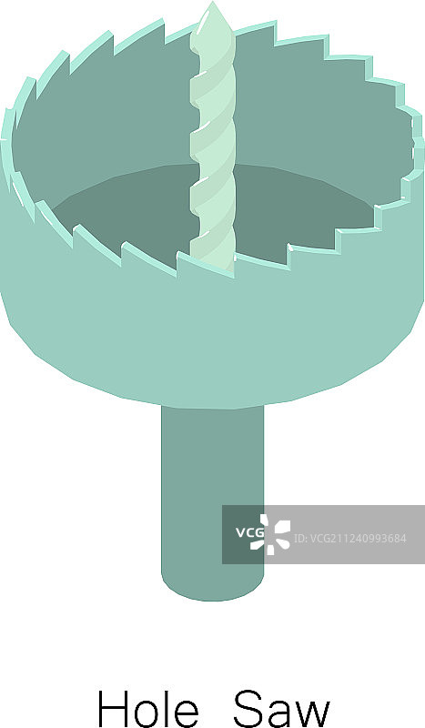 空心钻头图标2.5D风格图片素材