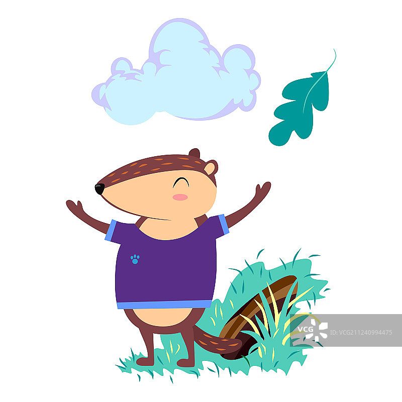 可爱的土拨鼠站立的土拨鼠日设计图片素材