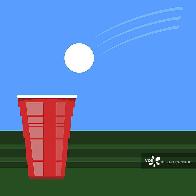 啤酒乒乓球比赛红色塑料杯图片素材