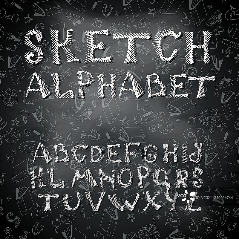 手绘字母和数字图片素材