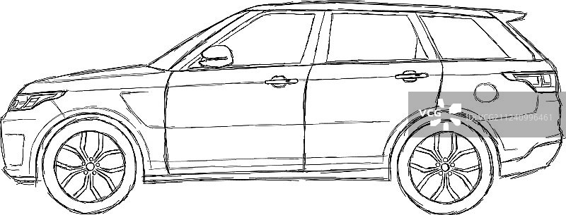 路虎揽胜运动版草图图片素材