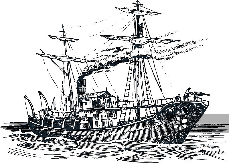 海上夏日探险船图片素材