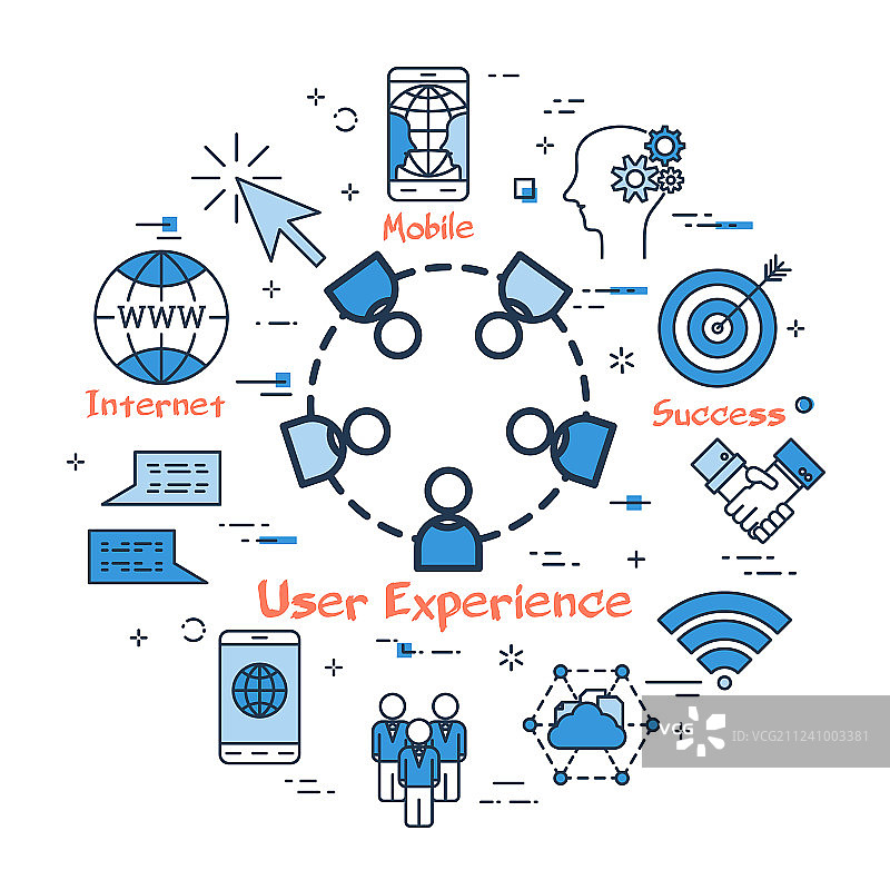 蓝色圆形概念 - 用户体验图片素材