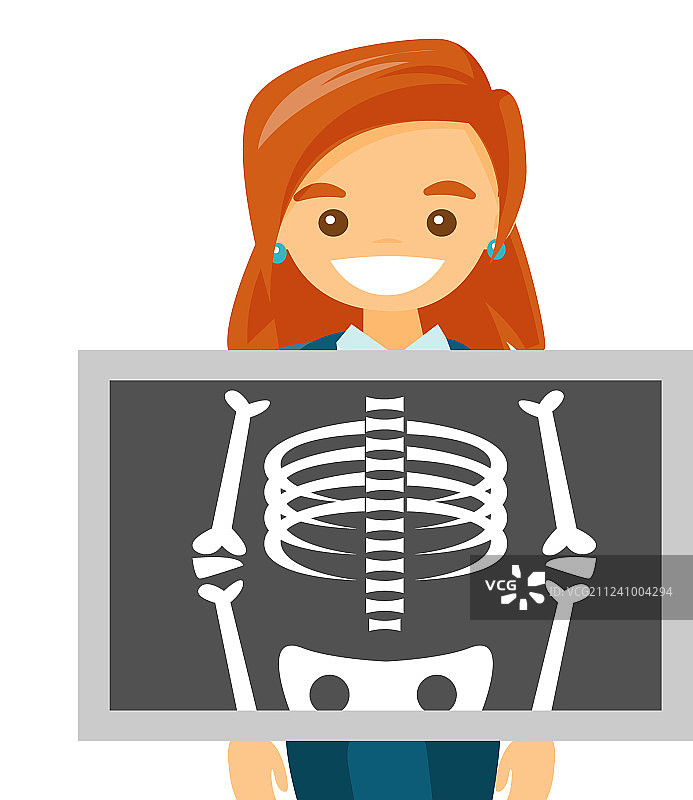 接受X光检查的年轻白人男子图片素材