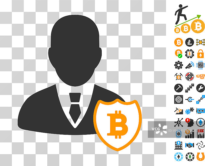 带奖励的比特币客户端盾牌图标图片素材