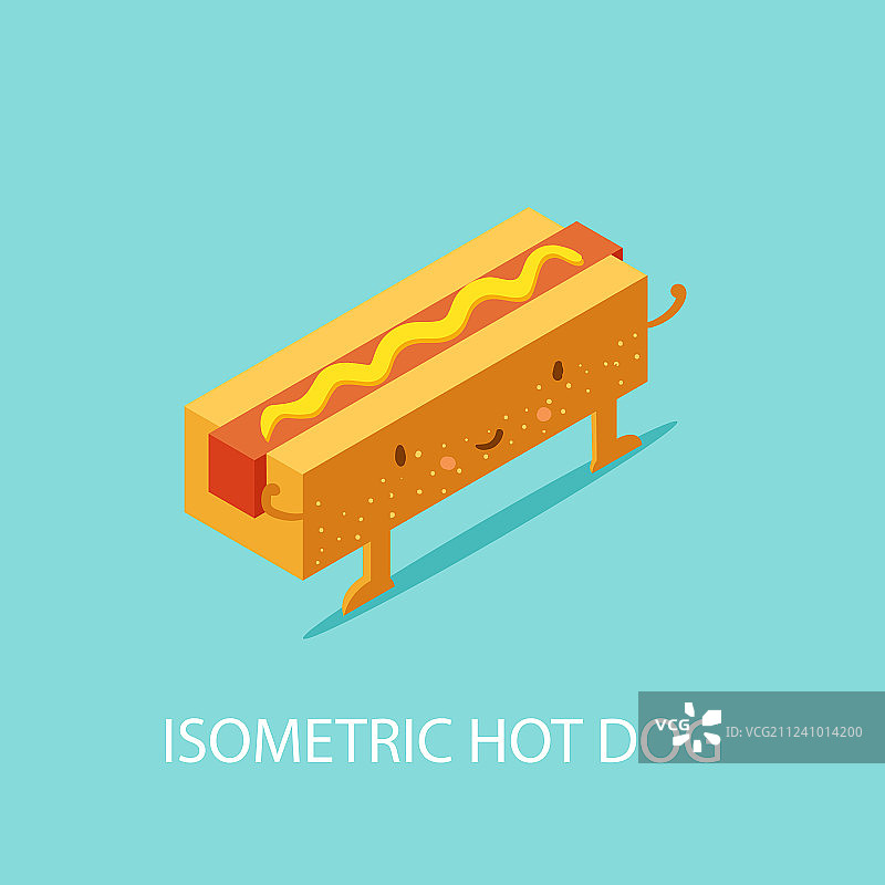 盘子里的2.5D热狗图片素材
