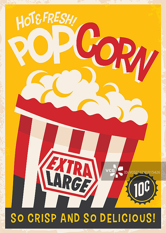 复古爆米花海报图片素材